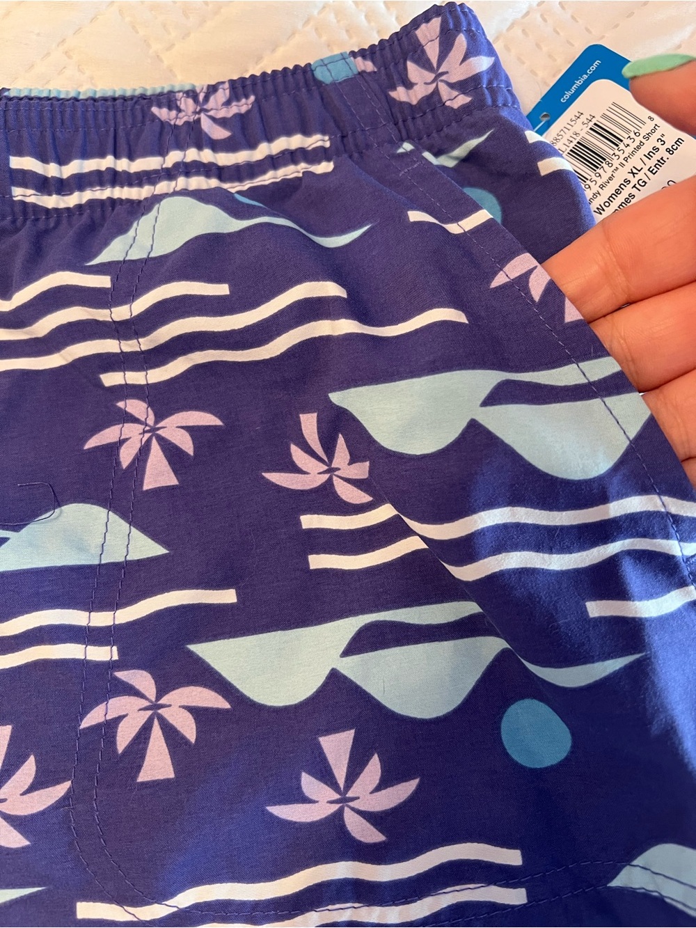 Columbia Sandy River II Printed Shorts NWT Purple Outdoor Hiking Size XL - Picture 3 of 8